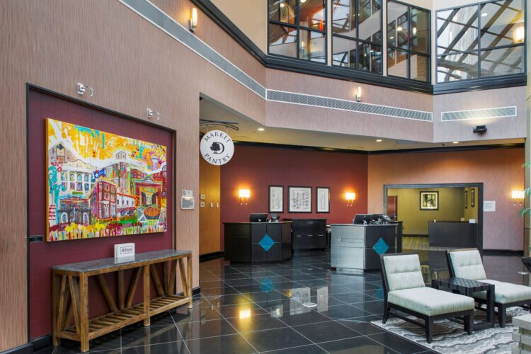 BNTDT DoubleTree Bentonville lobby desk sm | Beechwood Hospitality
